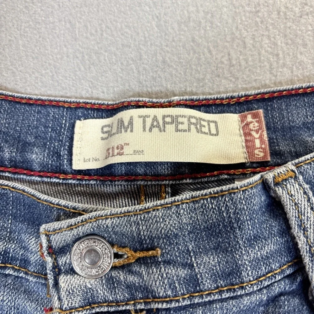 VTG Levi's 512 Slim Tapered Women's Jeans Size 14M Whiskering Y2K